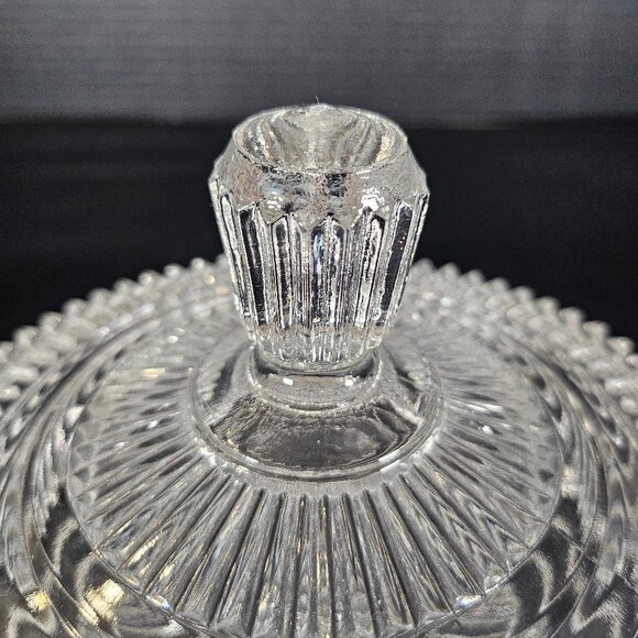 Anchor Hocking Pressed Glass Clear Queen Mary Ribbed Round Candy Dish. Vintage - Picture 3 of 12